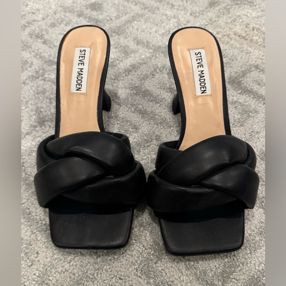 Steve Madden Black Braided Heels